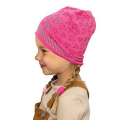 Bonnet jersey pour enfants ReflActions 'Diamant', rose