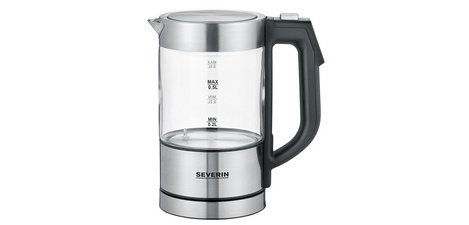 Mini glass kettle WK 3458, stainless steel / black