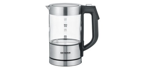 Mini bouilloire en verre WK 3458, inox / noir