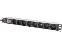 Multiprise 19', 8 prises, 1 U, avec interrupteur