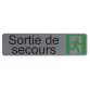 Plaque adhésive imitation aluminium Sortie de secours 16,5X4,4 cm 67172E