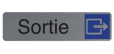 Plaque de signalisation 'Sortie'