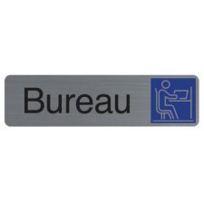 Plaque adhésive imitation aluminium Bureau 16,5X4,4 cm 67154E