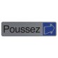 Plaque adhésive imitation aluminium Poussez 16,5X4,4 cm 67155E