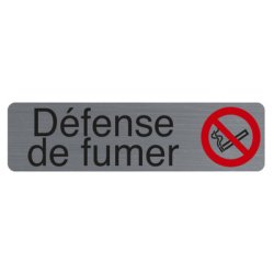 Plaque adhésive imitation aluminium Défenser de fumer 16,5X4,4 cm 67160E