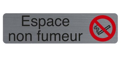 Plaque de signalisation 'Espace non fumeurs'