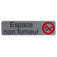 Plaque adhésive imitation aluminium Espace non fumeurs 16,5X4,4 cm 67174E