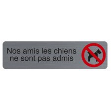 Plaque adhésive imitation aluminium Nos amis les chiens 16,5X4,4 cm 67176E