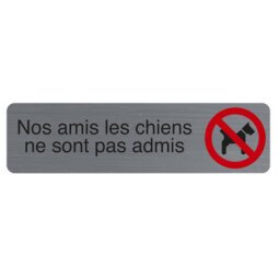 Plaque adhésive imitation aluminium Nos amis les chiens 16,5X4,4 cm 67176E