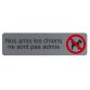 Plaque adhésive imitation aluminium Nos amis les chiens 16,5X4,4 cm 67176E