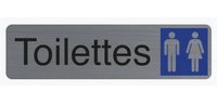 Plaque de signalisation 'Toilettes Dame/Homme' 165 x 44 mm