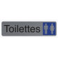 Plaque adhésive imitation aluminium Toilettes dame / homme 16,5X4,4 cm 67151E