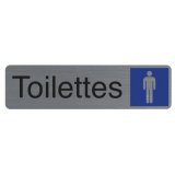 Plaque adhésive imitation aluminiumToilettes homme 16,5X4,4 cm 67159E