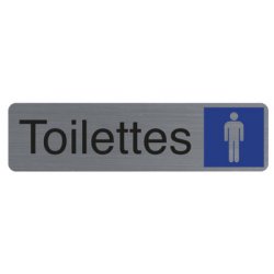 Plaque adhésive imitation aluminiumToilettes homme 16,5X4,4 cm 67159E