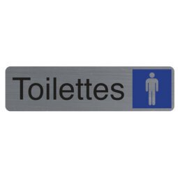 Plaque adhésive imitation aluminiumToilettes homme 16,5X4,4 cm 67159E