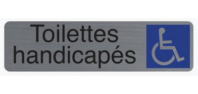 Plaque de signalisation 'Toilettes handicapés'
