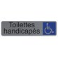 Plaque adhésive imitation aluminium Toilettes handicapés 16,5X4,4 cm 67164E