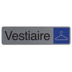 Plaque adhésive imitation aluminium Vestiaire 16,5X4,4 cm 67166E