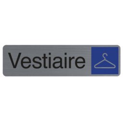 Plaque adhésive imitation aluminium Vestiaire 16,5X4,4 cm 67166E