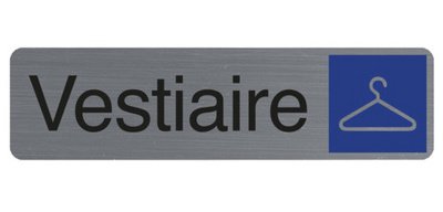 Plaque de signalisation 'Vestiaire'