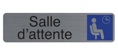 Plaque de signalisation 'Salle d'attente'