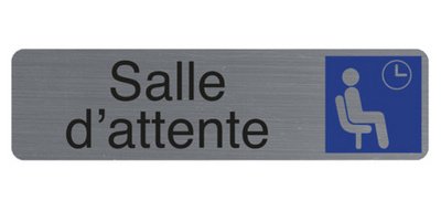 Plaque de signalisation 'Salle d'attente'