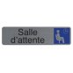 Plaque adhésive imitation aluminium Salle d'attente 16,5X4,4 cm 67167E