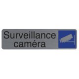 Plaque adhesive exacompta surveillance camera imitation aluminium 16,5x4,4cm
