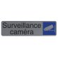 Plaque adhésive imitation aluminium Surveillance camera 16,5X4,4 cm 67153E