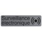 Plaque adhésive imitation aluminium Surveillance électronique 16,5X4,4 cm 67170E