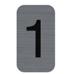 Plaque adhésive imitation Aluminium Chiffre 1 2,5x4,4 cm 67181E