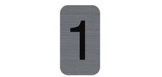 Plaque de signalisation chiffres '1', 25 x 44 mm