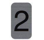 Plaque de signalisation chiffres '2', 25 x 44 mm