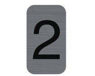 Plaque de signalisation chiffres '2', 25 x 44 mm