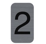 Plaque de signalisation chiffres '2', 25 x 44 mm