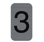 Plaque de signalisation chiffres '3', 25 x 44 mm