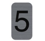 Plaque de signalisation chiffres '5', 25 x 44 mm