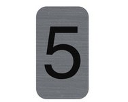 Plaque de signalisation chiffres '5', 25 x 44 mm