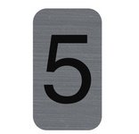 Plaque de signalisation chiffres '5', 25 x 44 mm