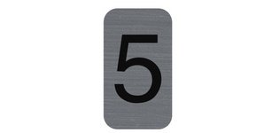 Plaque de signalisation chiffres '5', 25 x 44 mm