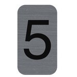 Plaque de signalisation chiffres '5', 25 x 44 mm
