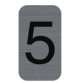 Plaque de signalisation chiffres '5', 25 x 44 mm
