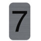 Plaque adhésive imitation Aluminium Chiffre 7 2,5x4,4 cm 67187E