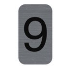Plaque de signalisation chiffres '9', 25 x 44 mm
