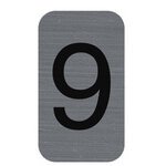 Plaque adhésive imitation Aluminium Chiffre 9 2,5x4,4 cm 67189E