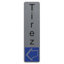 Plaque verticale adhésive imitation aluminium Tirez 4,4x16,5 cm 67158E