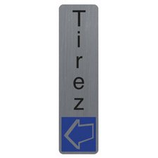 Plaque verticale adhésive imitation aluminium Tirez 4,4x16,5 cm 67158E