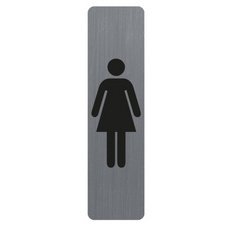 Plaque verticale adhésive imitation aluminium Dame 16,5X4,4 cm - Gris