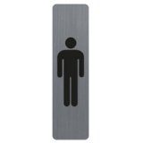 Plaque adhésive imitation aluminium Homme 16,5X4,4 cm - Gris