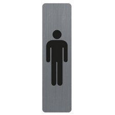 Plaque adhésive imitation aluminium Homme 16,5X4,4 cm 67169E